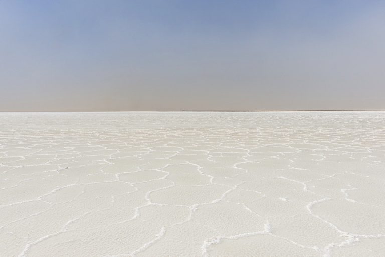 Pure salt in a salt lake, Danakil depression, Ethiopia, Africa